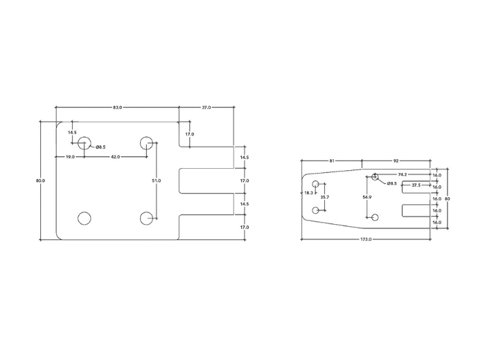 Dobradiça Lateral Plana