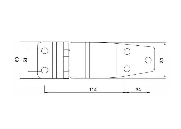 Dobradiça Universal com Ressalto