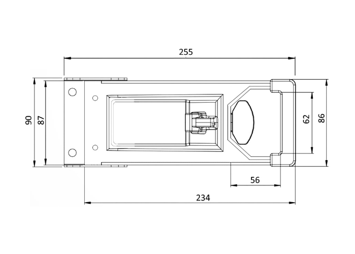 Fecho Externo PQ 20 mm sem Chave